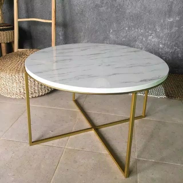 COFFEE Table Laris Meja  Kopi  Marmer  Modern dengan Kaki 