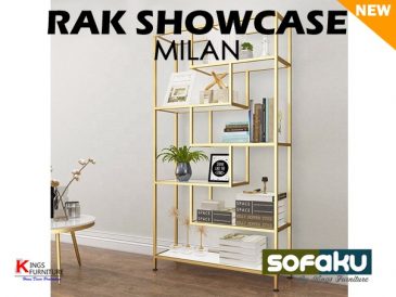 Milan Rak Showcase Etalase Rak Buku Gold – Rak Besi Gold Emas Pajangan ...