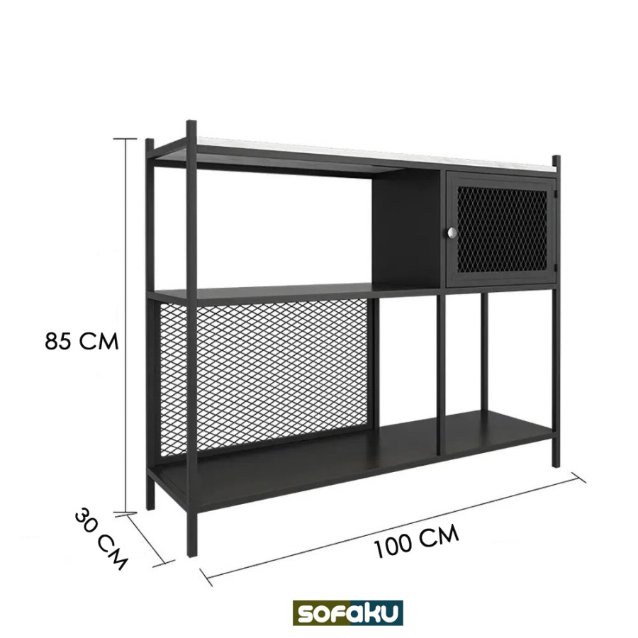 Rak Etalase Marmer C-0115 – Rak Pajangan Rak Sepatu Tingkat – Rak Buku