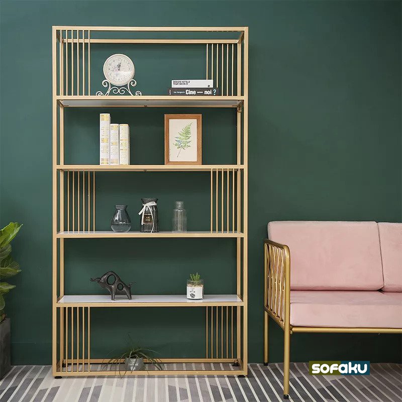 Rak Etalase Gold C0113  Rak Showcase Pajangan Besi Rak Tingkat Emas